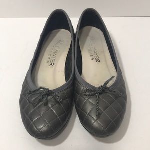 Paul Mayer Quilted Leather Ballet Flat im Pewter